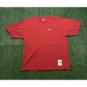 Vintage Red Tommy Hilfiger Logo T-Shirt Size XL